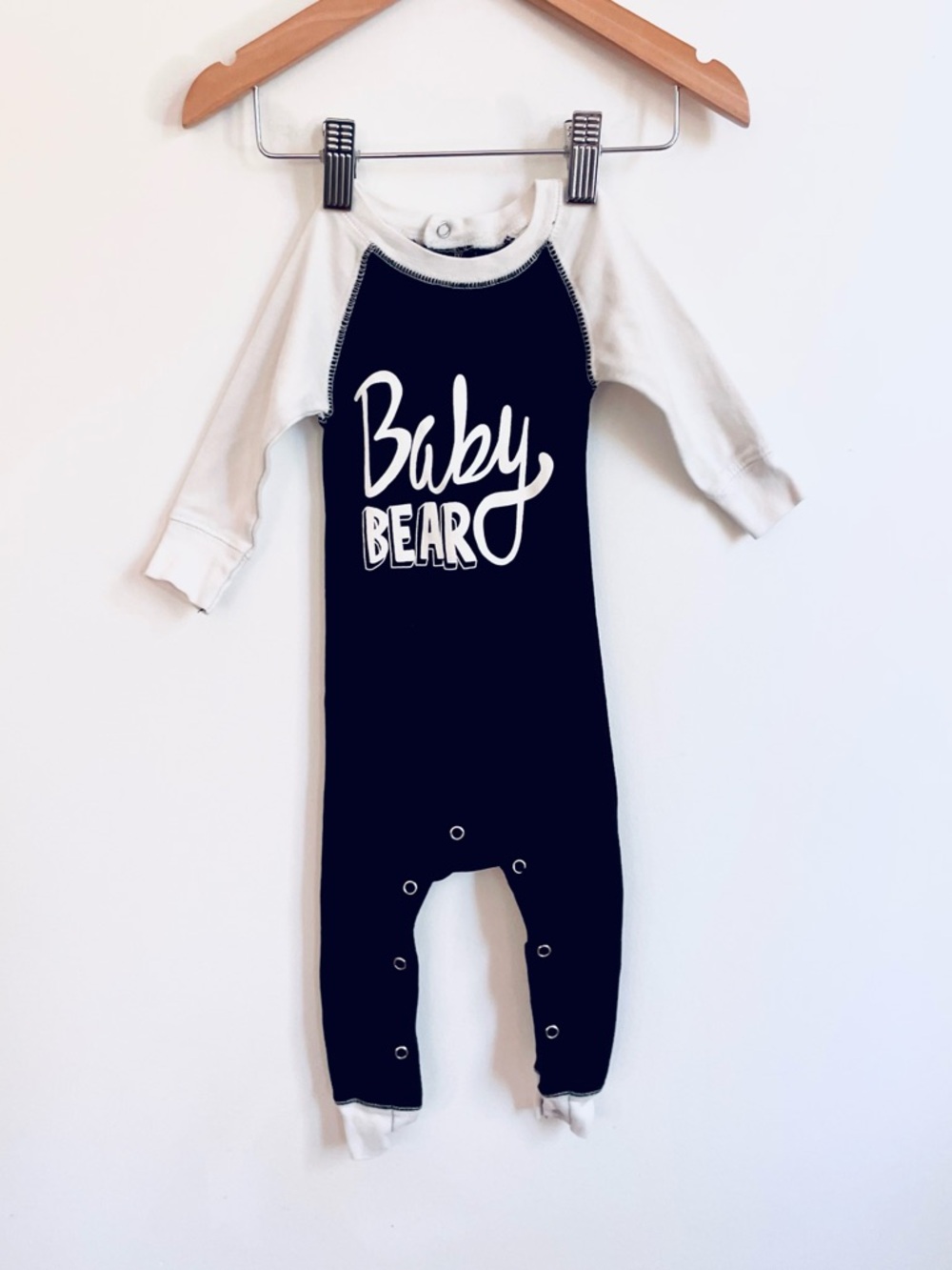 NEW 🐻 Flapjack Baby Onesie Pajamas, Baby Bear Trap Door, Raglan Sleeve, Snaps - Picture 2 of 14
